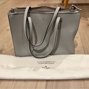 Kate Spade Light Gray/ Lilac Large Tote